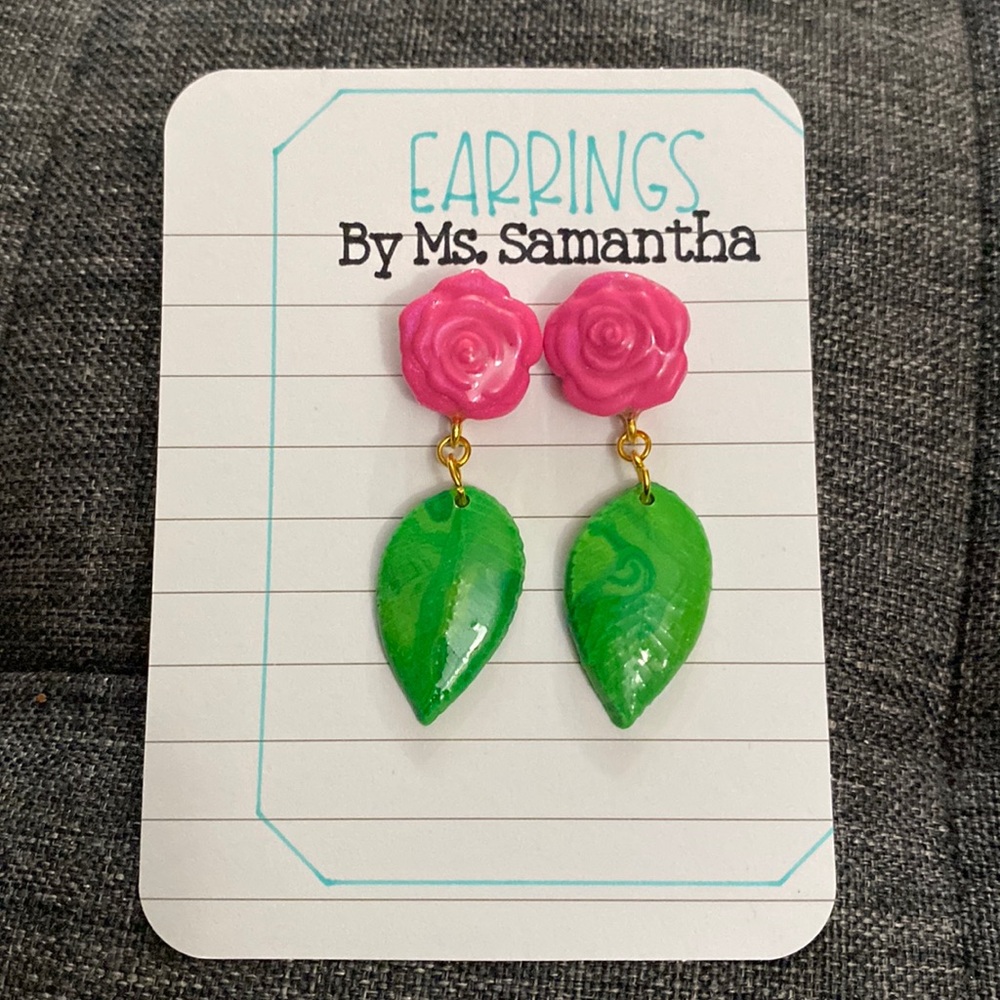 Clay Earrings -ROSES